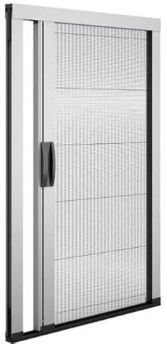 Rollmatik - Zanzariera Plissettata Laterale | Avvolgibile in Alluminio | Riducibile fino a 25cm | Kit Fai da Te | Protezione Insetti | Zanzariera Porta Finestra, Marrone Ral 8014, 135 x H235 CM