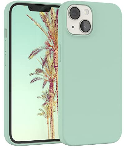 EAZY CASE Premium Silikon Handyhülle kompatibel mit iPhone 14, Slimcover mit Kameraschutz und Innenfutter, Silikonhülle, Schutzhülle, Bumper, Handy Case, Hülle, Softcase, Mint Grün