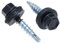 4.8 mm x 35 mm Vis de toiture, tête hexagonale autoperceuse colorée (RAL 9005 Noir foncé) vis de toit avec rondelle scellée en EPDM, vis à gros filets trempés zingués antirouille (50 pièces)