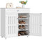Yaheetech Mueble Zapatero de 2 Puertas Armario de 4 Niveles para Zapatos Mueble Auxiliar con Cajón y Estantes Ajustables para Entrada de Salón 78 x 37 x 86 cm Blanco