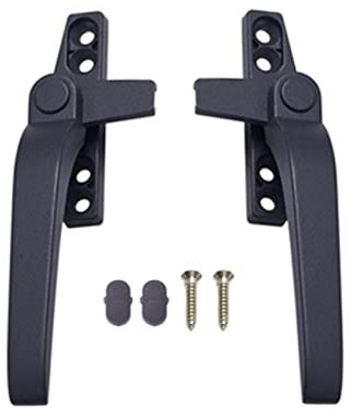 Ersatz Fenster Griffe, Rechts/Linke Fenstergriff, Aluminiumlegierung Herausdrückbarer Fenstergriff, Fenster Griff Hebel Gehäuse Verriegelung Griff (Links + Rechts, Grau)