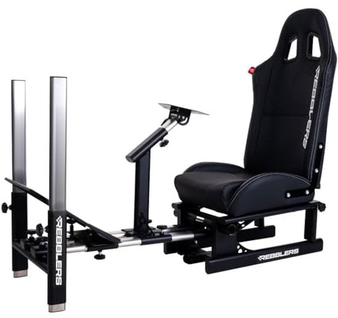 REBBLERS PRO SIM Racing Cockpit | schneller wechses von Formula oder GT Racing Position | inkl. Bodenmatte | Mit Allen Lenkrädern und Pedalen kompatibel | Für PC & Konsole