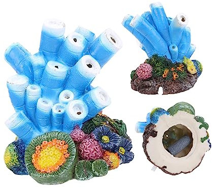 Hohopeti Shell Decor Betta Fish Tank Decor Betta Fish Tank Decorations Coral Ornaments Oxygen Pump for Decorations Air Bubble Stone Aquarium