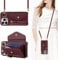 Lipvina for iPhone 11 Pro Max Case Wallet with Strap for Women,Crossbody Lanyard,Zipper Pocket,Credit Card Holder,Stand Ring,Phone Wallet Case for iPhone 11 Pro Max(6.5,Wine Red)