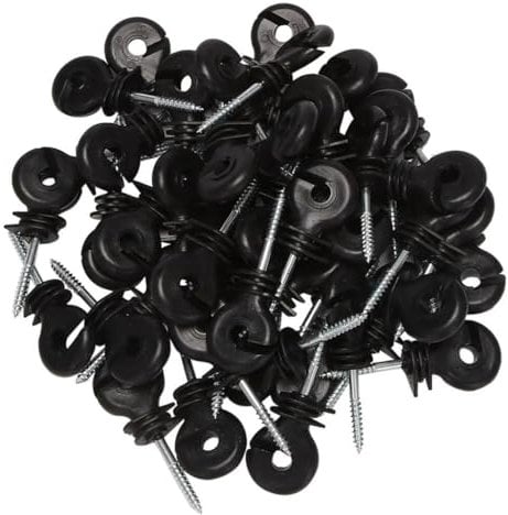 100 Pcs Electric Fence Insulators,Screw-In Insulator Fence Ring Post Wood Post Insulator for Garden Animal Husbandry Electronic System