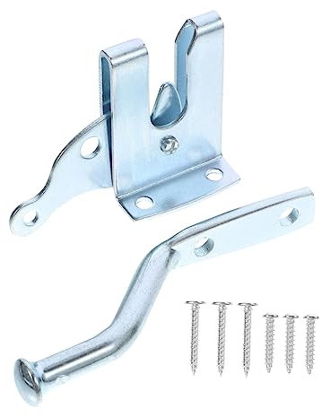 Uonlytech Schloss Aus Silber Automatische Türverriegelung Torriegel Aus Verzinktem Kohlenstoffstahl Gartentorriegel Hoftorriegel Türschloss Für Zäune