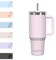 WATERSY 891ml Mug Isotherme avec Paille et Poignée, 30oz Double Acier Inoxydable Rose Clair Tasse de Voyage Isotherme, Anti-fuite, Gobelet à Café à Emporter, Pour Voiture, Bureau, Travel