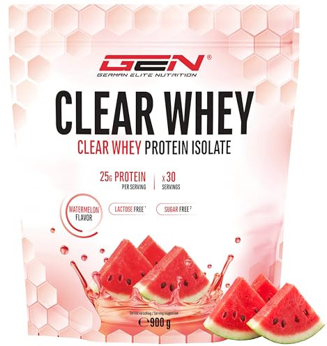 Clear Whey Isolate Protein Shake - Shake Protéiné Fruité & Rafraîchissant - Isolat De Protéines De Lactosérum De Haute Qualité (Pastèque, 900g)