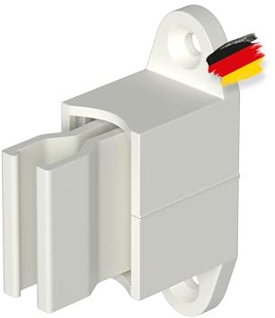 BAUHELD® Kurbelhalter für Kurbelstange [Made in Germany] - Wand-Halterung für Rolladen-Kurbel mit 12 bis 17mm Durchmesser [1 Stück] - Verstellbar mit elastischem Griff - Lochabstand 48mm - RAL9016