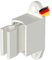 BAUHELD® Kurbelhalter für Kurbelstange [Made in Germany] - Wand-Halterung für Rolladen-Kurbel mit 12 bis 17mm Durchmesser [1 Stück] - Verstellbar mit elastischem Griff - Lochabstand 48mm - RAL9016