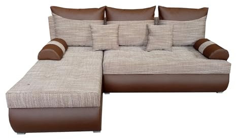 Bodo Ecksofa in braun mit braunem Kunstleder
