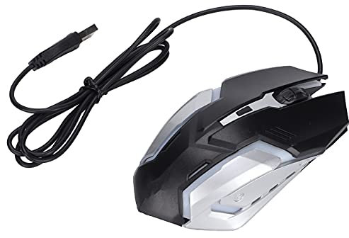 SUNGOOYUE Wired Mouse USB Port Gaming Office Business Luminous Optical Computer Accessories X7 1600DPI 7‑Color Breathing Light (Black)