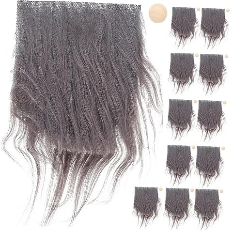 BUGUUYO Vorgeschnittenes Mit Holzperlen Kunstfell Bastelmaterial Für DIY GNOME Deko Weiche Fake Bärte Für Zwergkostüme Leicht Wiederverwendbar Charmante Bastelzubehör