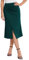 Belle Poque Women 1950s Wrap Skirt Ruched Front Vintage Pencil Midi Skirt Dark Green M
