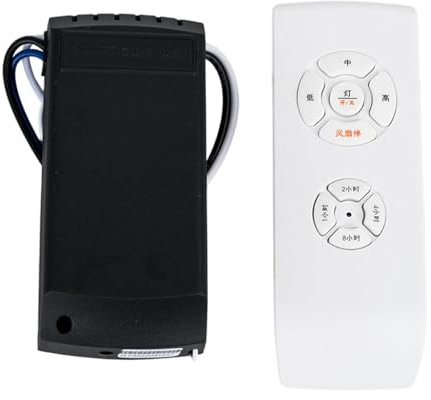 Ceiling Fan Remote Control, Small Size Remote Control and Receiver for Ceiling Fan and Lamp, Adjusted Wind Speed Transmitter, Compact Fan Controller Set, Fan Controller Timer Light Control for Home