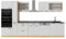 Vicco Küchenzeile R-Line, Weiß Landhaus/Goldkraft Eiche, 350 cm, AP Anthrazit