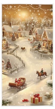 GAIREG Handtuch mit Weihnachtsmotiven, Baumwolle, saugfähig, weich, dekoratives Handtuch für Badezimmer, 38,1 x 76,2 cm