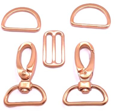 Die Stofftante Taschen-Zubehör-Set | hochwertig | für 25 mm breite Gurtbänder | rosegold | gold | schwarz | altmessing | gunmetal