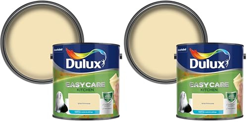 Dulux Easycare Kitchen Matt Emulsion Paint For Walls And Ceilings - Wild Primrose 2.5 Litres (Pack of 2)
