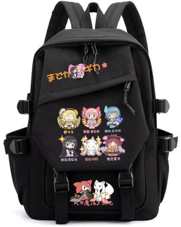 KanameMadoka Rucksack Miki Sayaka, Schultasche, Anime, große Kapazität, Büchertasche für Jungen, Mädchen, Studenten, Laptoptasche, Rucksack, lässiger Tagesrucksack, 29 x 13 x 42 cm