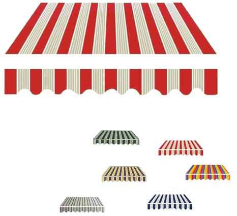 YCBTPS Store Banne Manuel Rétractable, Tissu De Rechange pour Auvent De Balcon 350x300cm, D'Auvent Extérieur Toile pour Porte-fenêtre, Toile pour Store Banne(Red,4x3.5m(13x12ft))