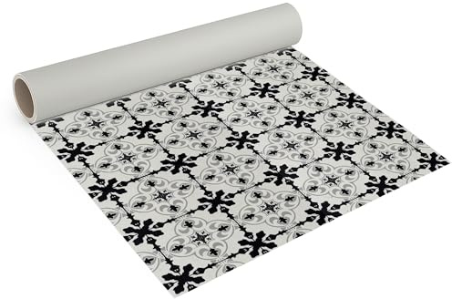 Internethandel Pfordt CV Bodenbelag Retro Fliese Cabon 300x200 cm | PVC Boden für Wohnzimmer, Schlafzimmer und Flur, 2,5 mm Gesamtdicke, 0,20 mm Nutzschicht und Nutzungsklasse 22