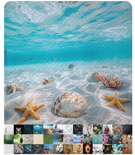 Sanilo Badematte 53 x 53 cm, rutschfeste Duschmatte für Dusche und Badewanne, Antirutschmatte maschinenwaschbar und schimmelresistent (Waterworld)