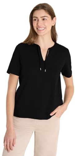 Cecil Kurzarm Shirt mit Split Neck Black L