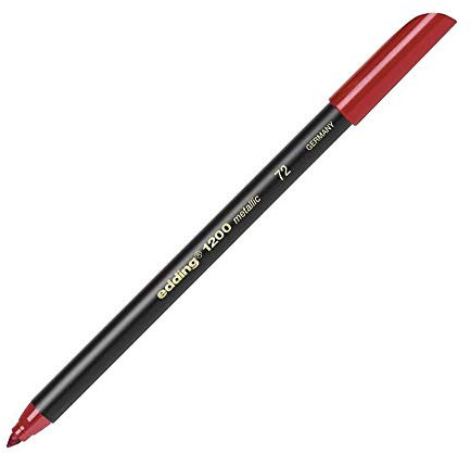 edding 1200 metallic Fasermaler - rot metallic - 1 Stift - Rundspitze 1-3 mm - zum Malen, Schreiben und Zeichnen mit glänzendem Metalliceffekt - für Gästebücher, Grußkarten, Fotoalben, Scrapbook
