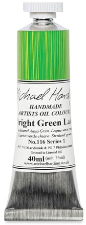 Michael Harding Artist Oil Colours, Bright Green Lake, 40ml Tube, 11640X