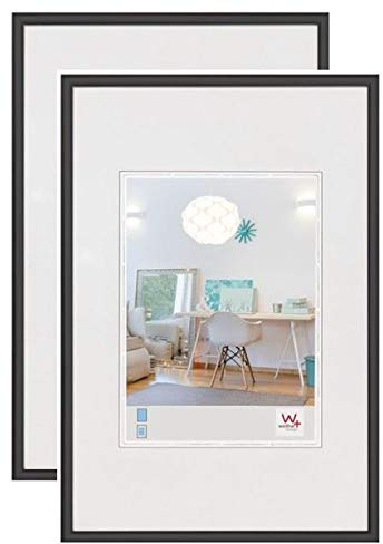 Bilderrahmen von Walther New Lifestyle Kunststoffrahmen 40x50 Schwarz - Normalglas 2er Pack