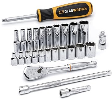GEARWRENCH 26 Pc. 1/4 Drive 6 Pt. Standard Mechanics Tool Set, SAE - 80312DD