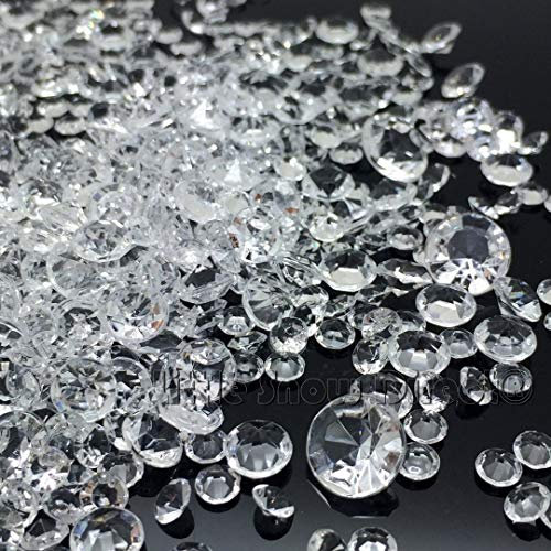 Over 3500 Scatter Diamonds Wedding party Table Confetti crystal - 3 Mixed Sizes - Many Colours (CLEAR)