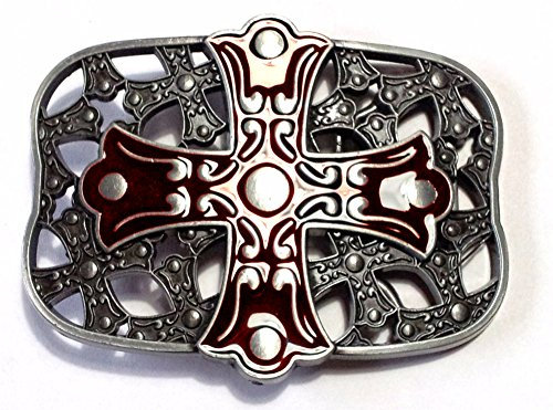 Buckle Celtic Cross Red, Kelten, Kreuz, Gothic, Gürtelschnalle