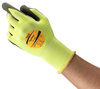 Hyflex Ansell 11-423 Schnittfester Arbeitshandschuhe, Mechanikschutz, Exzellente Abriebfestigkeit, Hitzebeständigkeit, Silikon-Frei, Größe M (12 Paar)