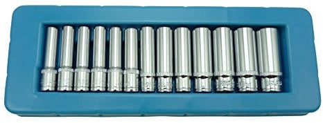 US PRO 13pc 1/4 dr Deep Sockets 4 - 14mm Single Hex 6 Point 1388