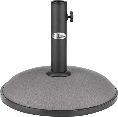 CHRISTOW Garden Parasol Base 11kg, Round Patio Umbrella Weight, Outdoor Sun Shade Canopy Stand Holder, Heavy Duty Compound Concrete