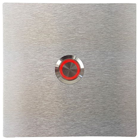 laser-diele Türklingeln – Klingelschild Edelstahl – Edelstahl Türklingel – Haustürklingel – mit LED Beleuchtung – 100 x 100 mm Viereck