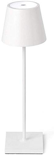 Zafferano Poldina Lampada LED Ricaricabile da Tavolo, Regolabile, Corpo in Alluminio, Protezione IP54, Adatto per Uso Esterno/Interno, Spina EU 2.2 W, Bianco, 38 cm