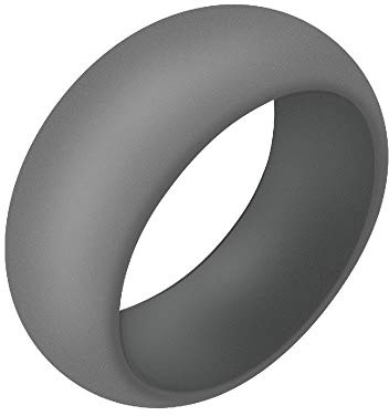 Boolavard Silikon Ehering für Männer und Frauen Preiswerte Silikon Gummiband, 7 Pack, 5 Pack & Singles - Weiß, Grau, Silber, Blau (Silber, 10-19.80mm)