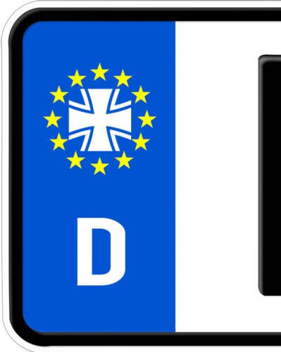HR-WERBEDESIGN 2X Aufkleber Eisernes Kreuz Totenkopf Nummernschild Kennzeichen Bundeswehr Iron