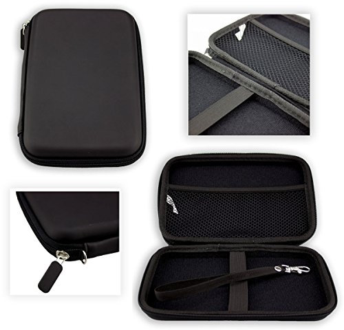 caseroxx GPS-Tasche für SNOOPER Truckmate S8110 – Hardcase mit Gummizug & Netzfach – stoßfeste Schutzhülle für Navigationsgeräte, ideal für Reise, Wandern & Alltag