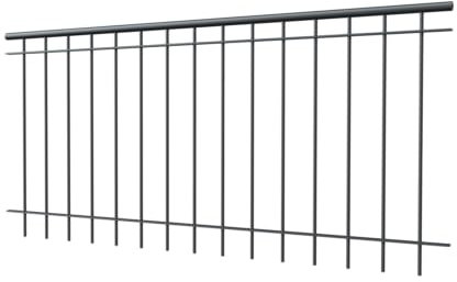 ELEO Geländer Ancona anthrazit schwarz - 90 x 192,5 cm Brüstungsgeländer für außen Schmiedeeisen - Geländer aus Metall rostfrei pulverbeschichtet dekorativ - stabil für Balkon oder Terrasse