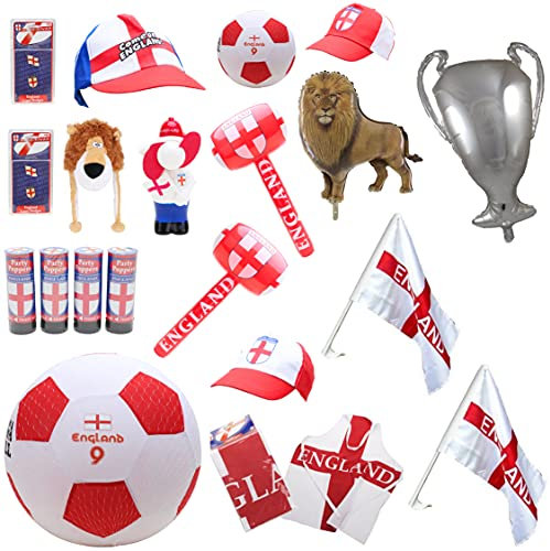 Toyland® ENGLAND Party Bundle - 20 Stück - Euro 2021 Football Party - Feierlichkeiten zum Ende der Lockdown-Feier