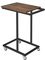 Novilla Beistelltisch, C-Form Sofatisch mit Rollen, Mobiler Kaffeetisch, Wohnzimmertisch mit Metallgestell, Couchtisch für Kaffee und Laptop, 35 x 55 x 68 cm, Industrie-Design, Walnuss
