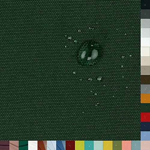 VmG-Store Tela de poliéster impermeable para exteriores, por metros, para toldos, tiendas de campaña, lonas, protección UV, resistente y fácil de limpiar (50 x 147 cm, 012 verde oscuro)