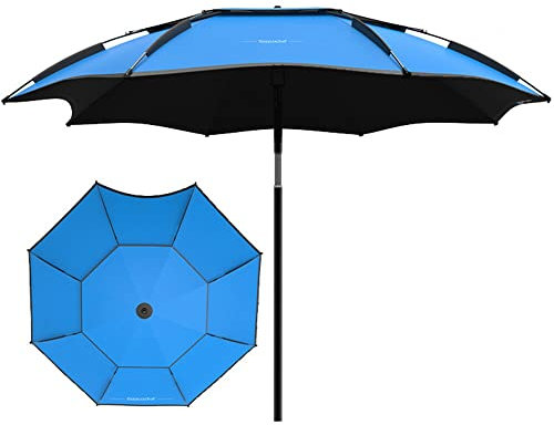XUAN Sombrilla De Playa Grande, Sombrilla Plegable con Ancla De Arena, Sombrilla Parasol Inclinable para Pesca, Viaje, Picnic, Protección UV (Color : Blue, Size : 2m)