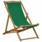 Gecheer Strandstuhl Klappbar Massivholz Teak Grün Holz Liegestuhl Stoff Sonnenliege Strandliege Gartenliege Liege 56 x 105 x 96 cm