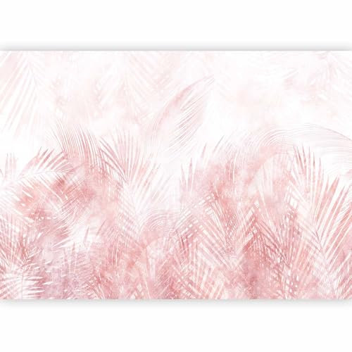 murando Fotomurales Hojas 350x256 cm XXL Papel pintado tejido no tejido coración Pared corativos Murales morna Diseno Fotográfico Naturaleza Hojas Palma Botánico rosado b-A-10300-a-a