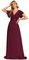 Ever-Pretty Women's Double V-Neck Short Flutter Sleeves Empire Waist Elegant Chiffon Long Bridesmaid Dresses Mulberry 12UK